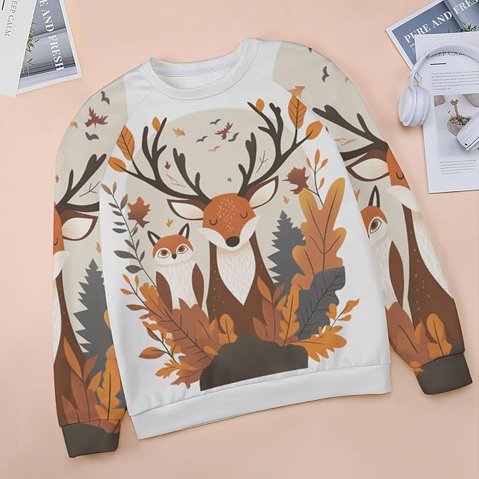 Thanksgiving Sweatshirt for Women Crewneck Pullover Casual Graphic Long Sleeve Shirts Sweater