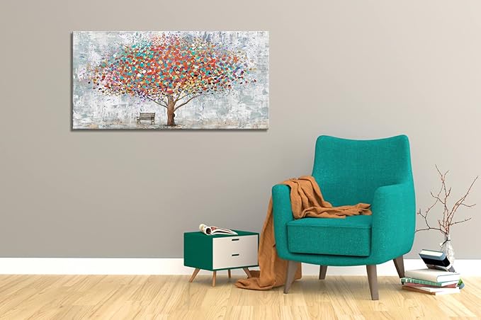 DZL Art H71175 Tree Wall Art Canvas Prints Wall Art Abstract Colorful Tree Painting Landscape Modern Artwork for Living Room Bedroom Office Home Wall Decoration Decor