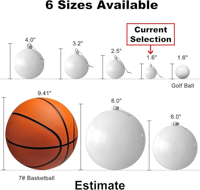 Red & White 1.6" Small Christmas Balls Christmas Tree Decoration Ornaments Shatterproof Hanging Balls for Birthday Halloween Holiday Wedding Decorations Set of 12pcs