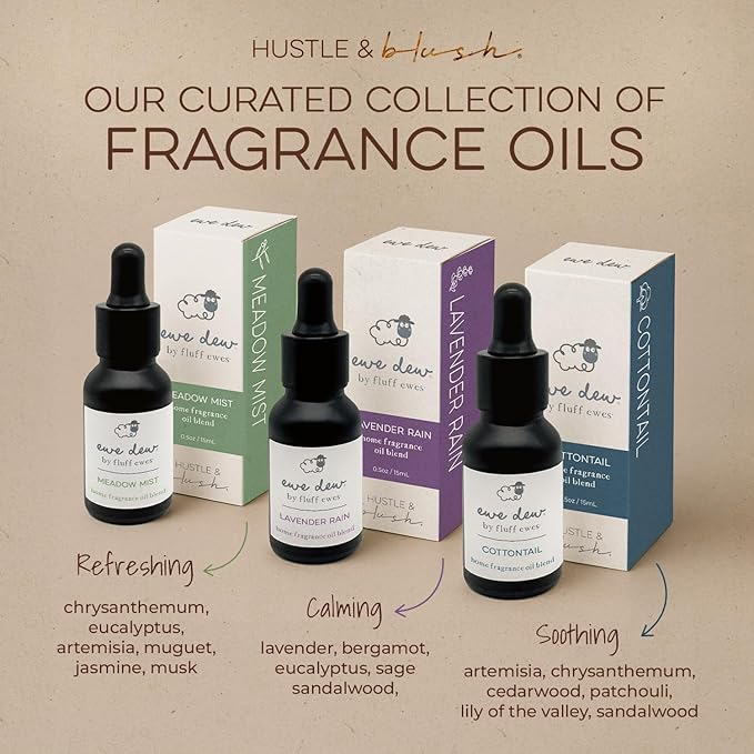 Hustle & Blush Essential Oils Blend for Dryer Balls, 15ml Meadow Mist, Natural Laundry Fragrance, Long-Lasting Fresh Scent, Ideal for Diffusers, Candle Making Holiday Gifts, Multi-Use for Home & DIY