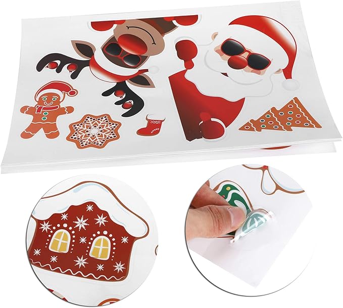 ZJchao 20 Christmas Decorative Stickers, Peel and Stick Removable PVC Wall Decals for Glass Refrigerator Mirror Door, with DIY Design for Holiday Party Decorations