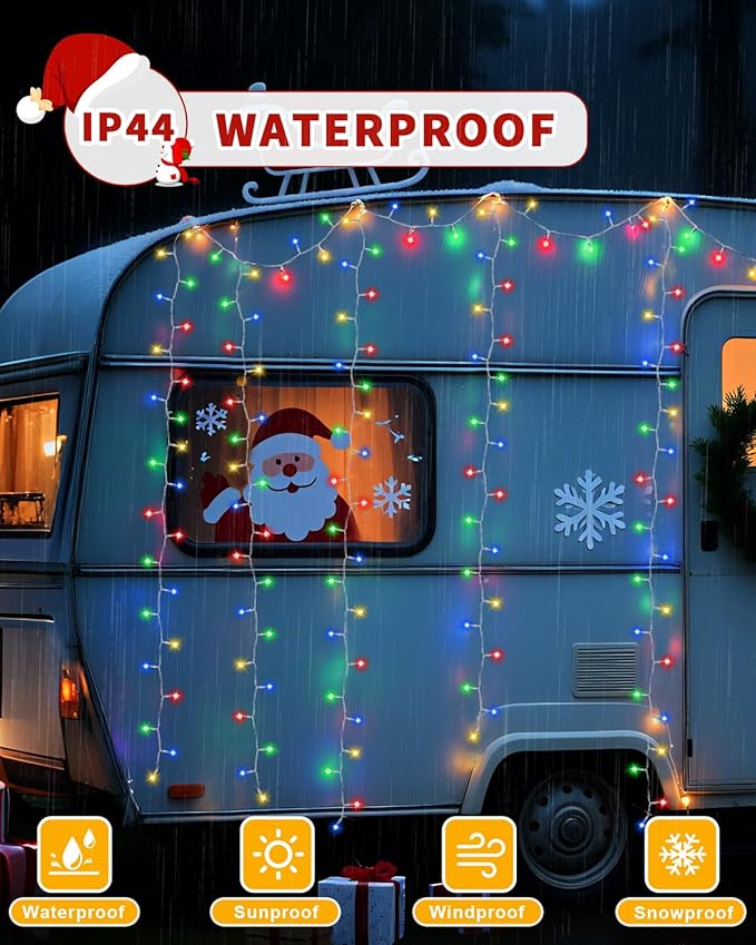 Christmas Lights String Outdoor Indoor, 1200 LED 403FT Multicolor Xmas Tree Decorations Lights, Plug in Twinkle Fairy Light with Remote Timer Dimmable for Room Yard Holiday Party Wedding Camping Decor