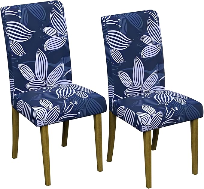 Stretch Dining Chair Covers Set of 2,Floral Print Chair Covers,Soft Removable Washable,Pet Friendly Furniture Protector,Universal Chair Slipcovers for Home, Kitchen,Ceremony Dining Room Seat