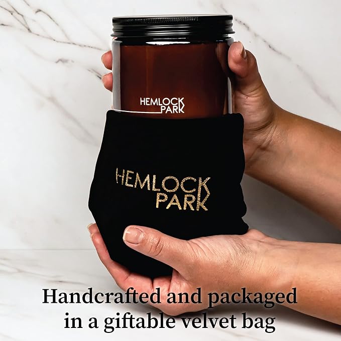 Hemlock Park Crackling Wood Wick Candle Handcrafted with Natural Coconut Wax (Large 16 oz, Mission Fig)