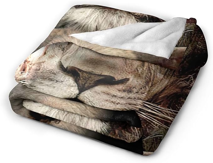 Tijuboni Lion Lamb Throw Blanket Christian Religious Gifts for Women Men Girls Boys Kids Adults Soft Flannel Fleece Blanket for Couch Sofa Bed Home Decor 60"x80"