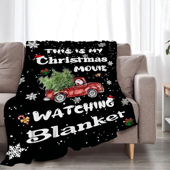 Christmas Truck Blanket Christmas Snow Throw Blankets Plush Cozy Flannel Fleece Ultra Soft Fuzzy Party Blanket Gifts for Girls Women Men Boys Kids Bed 50"X40"