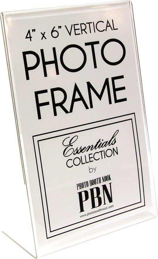 Photo Booth Nook | 4x6 Acrylic Sign Holder (72 Count) | Crystal Clear Acrylic Picture Frames | Bulk Picture Frames 4x6 | Vertical Orientation