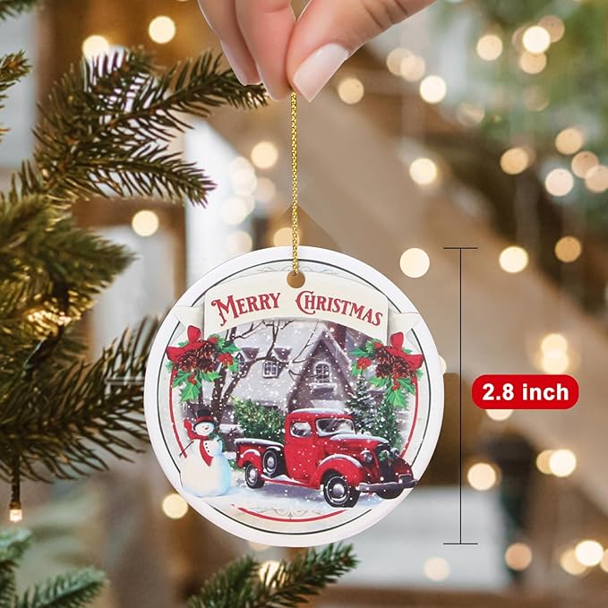 Ceramic Christmas Tree Ornaments Xmas Decorations Mini Ornament for Small Decorating Tree Cute Hanging Car Christmas Trees Decorated Farmhouse Ornaments