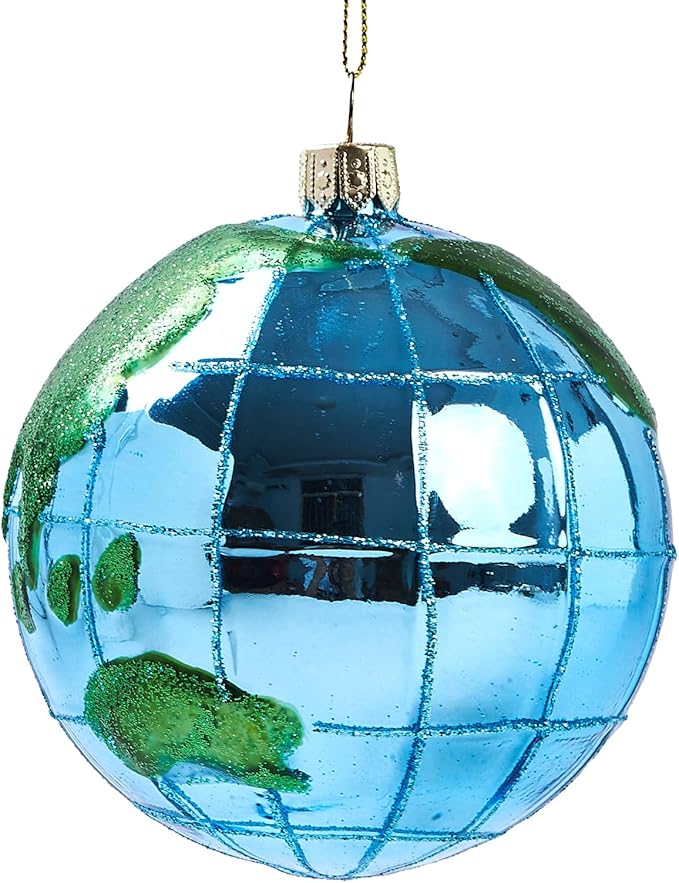 World Christmas Ornaments 2025, Glass Blown Glass Ornaments for Christmas Tree, 3D Rare Hanging Christmas Ornaments for Home Decor Xmas Outdoor Window Centerpiece Gifts