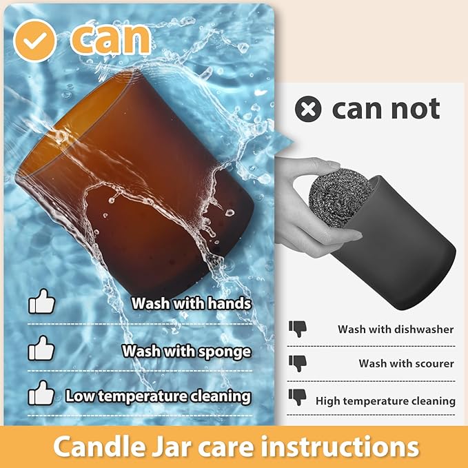 10 OZ Thick Candle Jars for Making Candles 15 Pcs, Empty Jars with Wood Lids for Candle Making, Sample Container, Frosted Brown