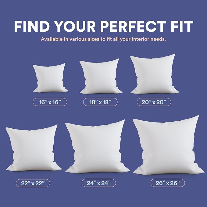 Continental Bedding | 10/90 Down and Feather Throw Pillow Insert | 100% Cotton 250TC Shell | Medium Loft Decorative Cushion | 24x24 | 2 Pack