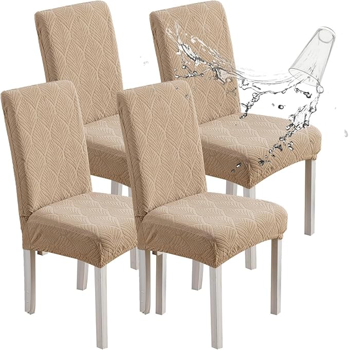 Waterproof Dining Chair Covers, Chair Covers for Dining Room, Stretch Parsons Chair Slipcover, Removable, Washable for Dining Room Kitchen Chair Protector Cover