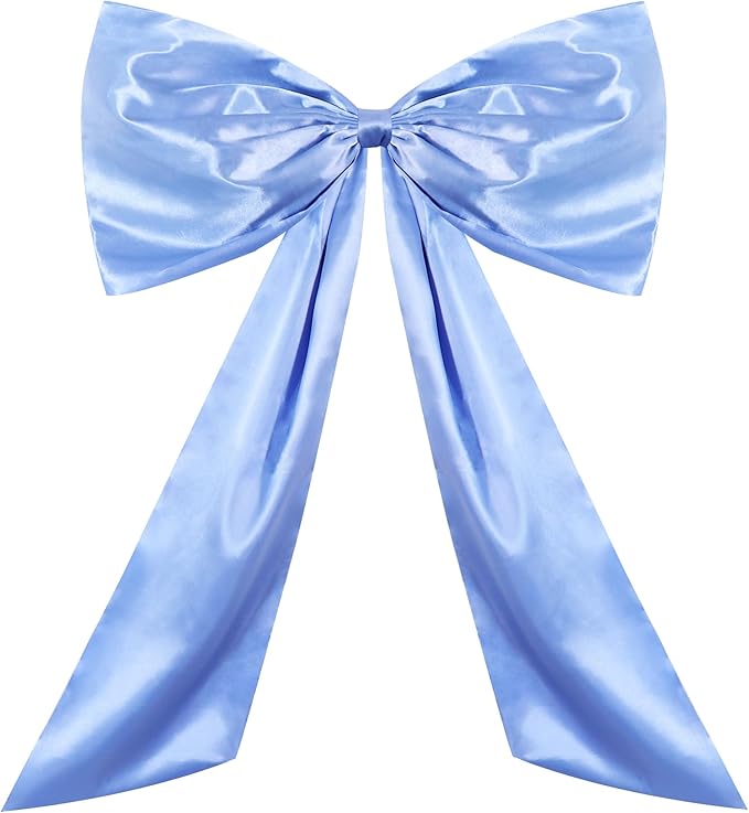 TONIFUL Large Baby Blue Bow Decor 26 x 42 Inch Giant Bow for Car Christmas Tree Coquette Room Wall Front Door Decor Photo Backdrop for Birthday Wedding Baby Shower Party Decorations