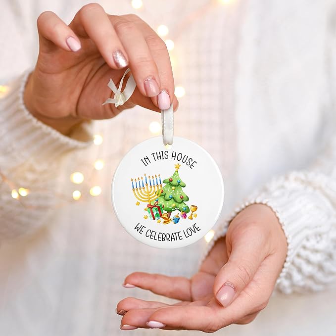 Hanukkah Gifts - Hanukkah Ornaments, Jewish Christmas Ornaments - Chanukah Christmas Ornament - Spiritual Jewish Gifts for Women, Men - Ceramic Ornament 2025