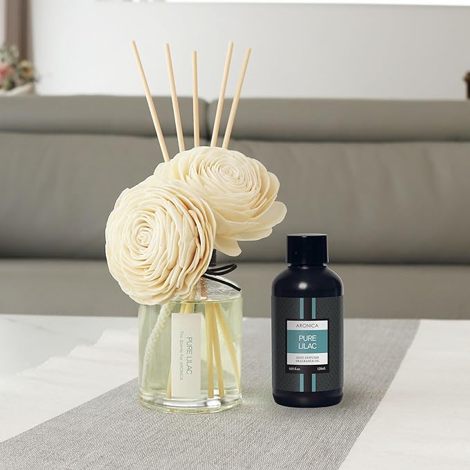 Aronica Reed Diffuser Oil Refill, 5.07oz, Midnight Jasmin - Fragrance Oil Diffuser Fig Essential Oils Refills for Home