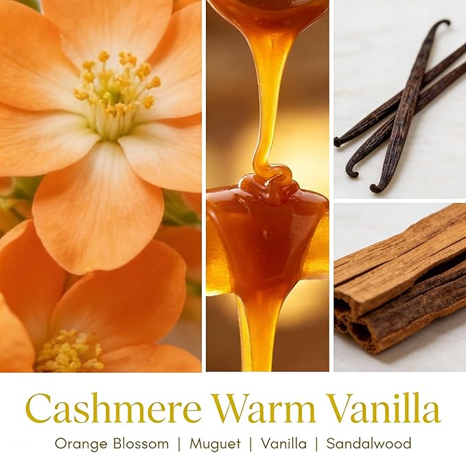 HomeLights Scented Candles for Women & Men, 34oz Candle Jars Aromatherapy 3-Wick Candle, Ideal for Industrial Chic Home Decor and Gifts, Cashmere Warm Vanilla