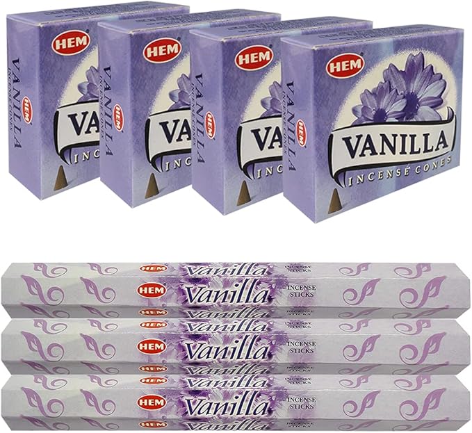 Vanilla Incense sticks and cone incense holder variety pack bundle insence insense insienso