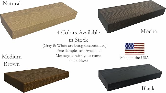 joelsantiques - 36 Inch Wooden Floating Shelves for Wall - 36x10x2 in - Made of Natural Wood - Long Heavy Duty Rustic Wall Shelves for Bedroom - Perfect for Living Room, Kitchen - Beige