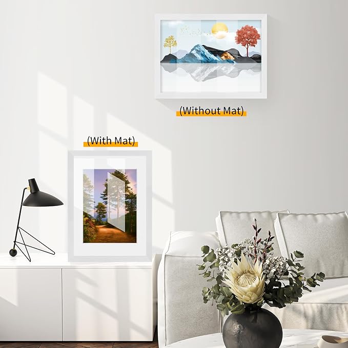 9x12 Oak Wood Picture Frams - Minimalist 9x12 Oak Wood Frames, 9"x12" Picture Frame Wood, Natural Solid Wooden Picture Frames for Wall Art Photo and Prints(1 Pack, White)