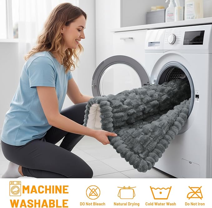 Smiry Pet Couch Cover for 3 Cushion Sofa, Non-Slip Fuzzy Couch Cover for Dogs Washable, Thick Soft Sofa Slipcovers Cushion Protector Pet Friendly (Dark Grey, 27.6" x 88")