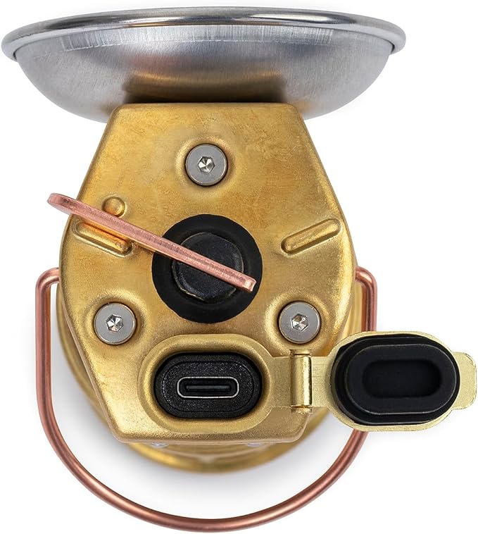Barebones Miners Lantern – Vintage-Inspired Rechargeable LED Lantern with Dimmable Light, Magnetic Base, Weatherproof Design, and Brass Finish – Portable Camping and Indoor Decor Light