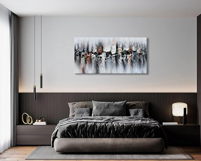 zoinart Hand Painted Modern Oil Paintings on Canvas Large Abstract Textured Canvas Wall Art, Abstract Paintings Framed Artwork for Home Decorations Ready to Hang