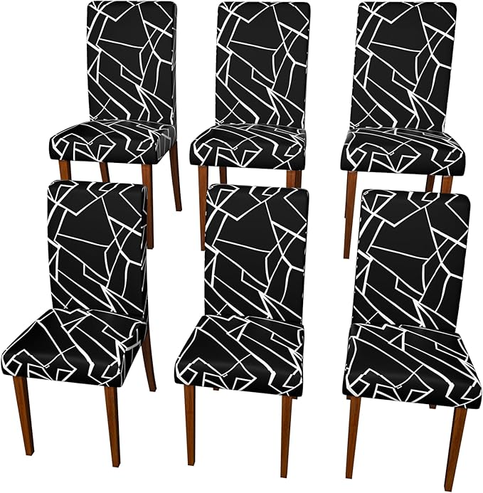 Stretch Dining Chair Covers Set of 6,Floral Print Chair Covers,Soft Removable Washable,Pet Friendly Furniture Protector,Universal Chair Slipcovers for Home, Kitchen,Ceremony Dining Room Seat