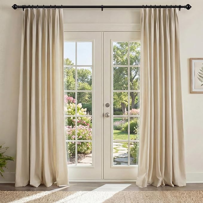 H.VERSAILTEX Curtain Rods for Windows 16.2 to 59.4 Inches 1 inch Diameter Adjustable Decorative Telescoping Curtain Rod with Brackets Heavy Duty Splicing Window Rods with Decorative Finials, Black