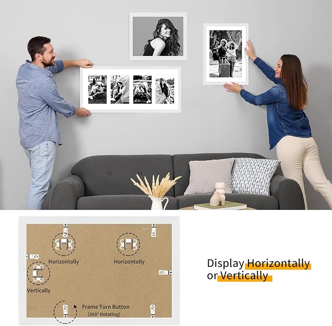 9x12 Oak Wood Picture Frams - Minimalist 9x12 Oak Wood Frames, 9"x12" Picture Frame Wood, Natural Solid Wooden Picture Frames for Wall Art Photo and Prints(1 Pack, White)
