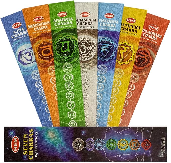 Chakra Incense Sticks and Incense Stick Holder Bundle Insence Insense Hem Incense Sticks