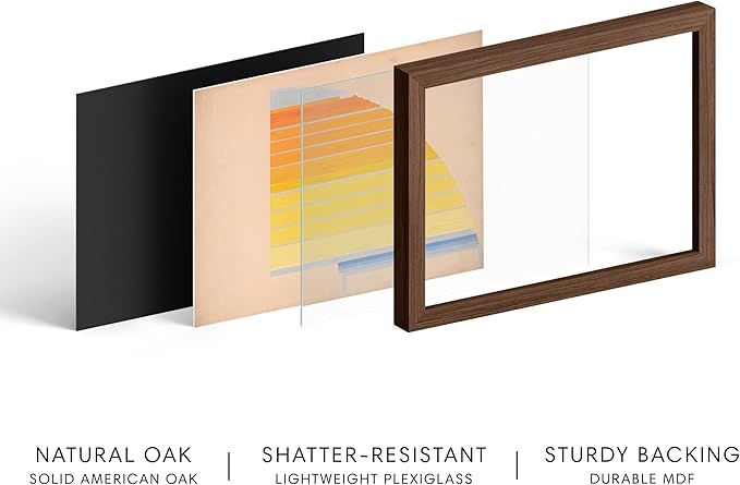 HAUS AND HUES Colorful Abstract Wall Art - Minimalist Retro Picture for Living Room Decor, Red and Pink Modern Wall Art Painting (Winold Reiss, Walnut Frame, 8x10)