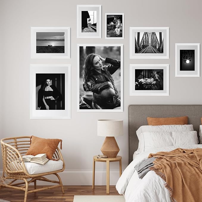 puthiac 12x16 White Oak Wood Picture Frame - Minimalist 12x16 Poster Frame, 12"x16" Picture Frame Wood, Natural Solid Wooden Picture Frames for Wall Art Photo and Prints (1 Pack, White)
