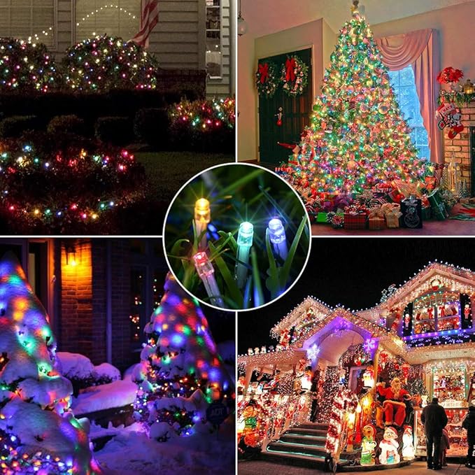 Christmas Lights Multicolor, 75 Ft 200 LED Christmas String Lights Connectable, 8 Modes, Timer, Waterproof Fairy Twinkle Light for Party, Garden, Patio, Home, Wedings, Holiday, Xmas Tree Decorations