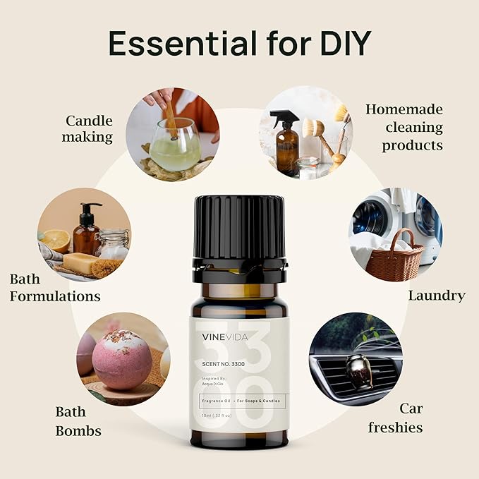VINEVIDA [0.33oz] Scent No.1404 Fragrance Oil for Candle Making - Made in USA Natural Candle Scents - Fragrance Oil for Soap Making