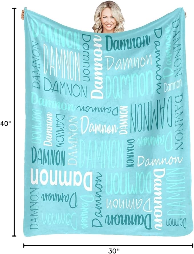 Personalized Name Blanket for Kids and Adult Customized Blanket for Boys Girls Baby Personalized Blanket and Throws Super Soft