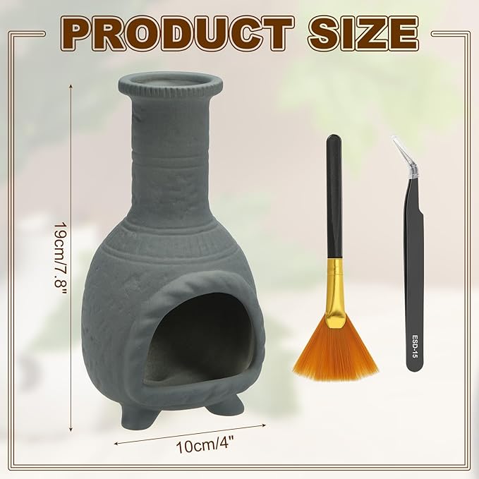 uxcell Incense Burner, Ceramic Incense Holder Santo Holder Ash Catcher with Cleaning Brush Tweezer Decorative Bowl for Meditation Stick Aromatherapy Yoga, Gray