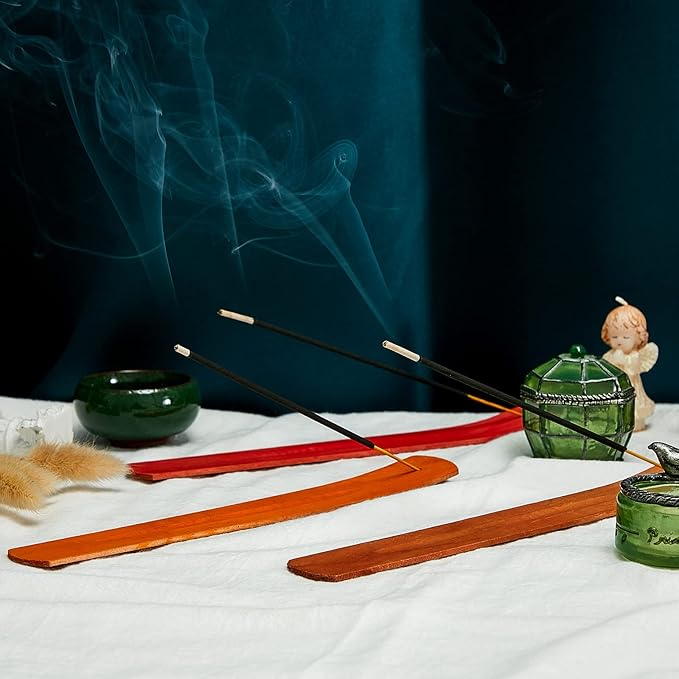 Handmade Wooden Incense Stick Holder Wood Incense Burner Ash Holder Trays for Sticks Home Utilities Accessories and Buddha Hall(24 Pieces)