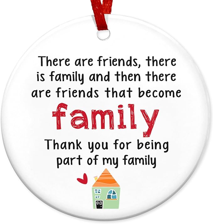 Friend Gifts for Women, Men, Christmas Ornaments - Friendship, BFF, Bestie, Friend Birthday Gifts for Friends, Work Bestie Gift Ideas - Christmas Tree Decoration Ceramic Ornament