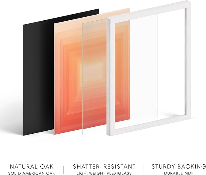 HAUS AND HUES Pink Geometric 2 Art Print with White Oak Frame 8x10