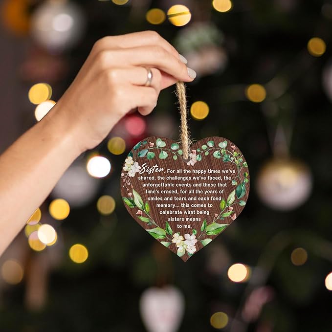 Always Soul Sister MDF Christmas Ornaments Gift 2025, Christmas Forever Sisters Ornaments for Tree, Big Sisters Ornament,Sisterhood Friendship Hangings with Gift Box Greeting Cards