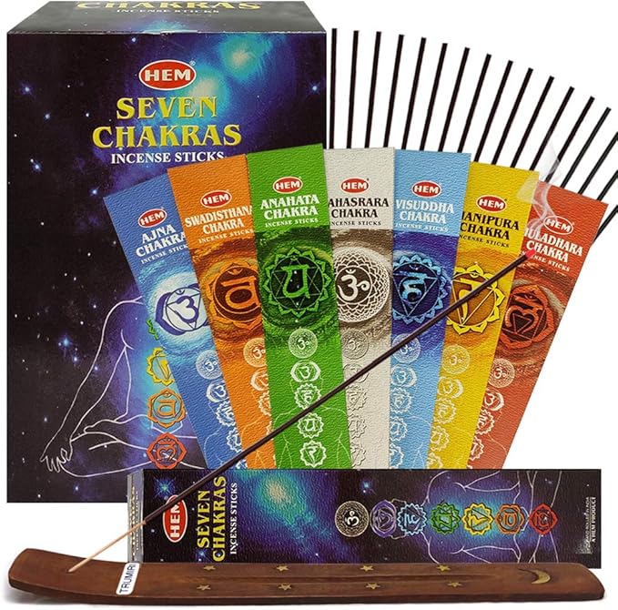 Chakra Incense Sticks and Incense Stick Holder Bundle Insence Insense Hem Incense Sticks
