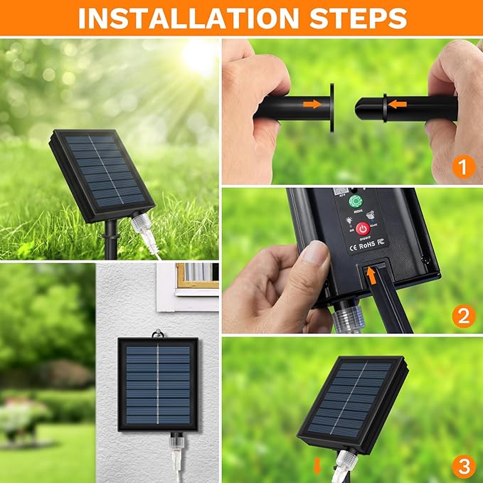 LED Outdoor Solar String Lights, 33FT 100 RGB LEDS, Solar Christmas Lights IP65, Supports APP/Music/8 Modes, Solar Outdoor String Lights for Patios, Gardens, Trees, Christmas Indoor Decorations