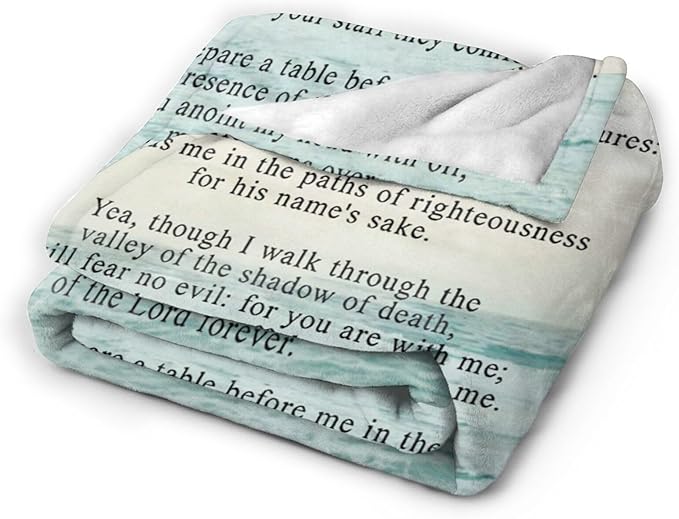 Tijuboni Psalm 23 Throw Blanket Christian Religious Gifts for Women Men Girls Boys Kids Adults Soft Flannel Fleece Blanket for Couch Sofa Bed Home Decor 50"x60"