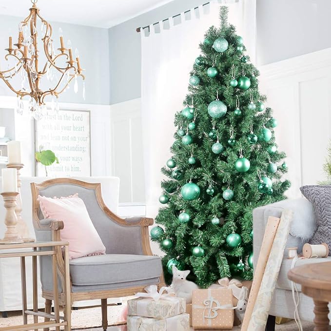 Teal 3.2" Large Christmas Balls - Christmas Tree Decoration Ornaments Shatterproof Hanging Balls for Birthday Halloween Holiday Wedding Decorations Set of 10pcs
