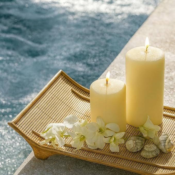 CW Studio 12 Pack 2.8x6 Inch Ivory Unscented Pillar Candles – Long 70 Hour Burn, Smokeless & Dripless – Premium Wax with Cotton Wick – Perfect for Weddings, Events, Home, Rustic & Elegant Décor