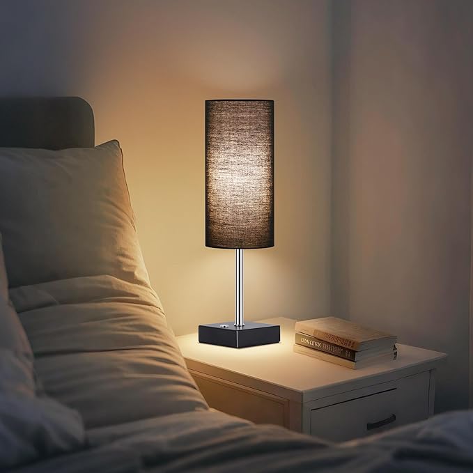 AVV Cordless Table Lamp with Dimmable, Rechargeable 3 Modes Battery Powered Bedside Lamp, Battery Operated Lamps for Night Stand, Touch Lamp for Bedroom, Living Room, Reading,15 Inch Black 2PK