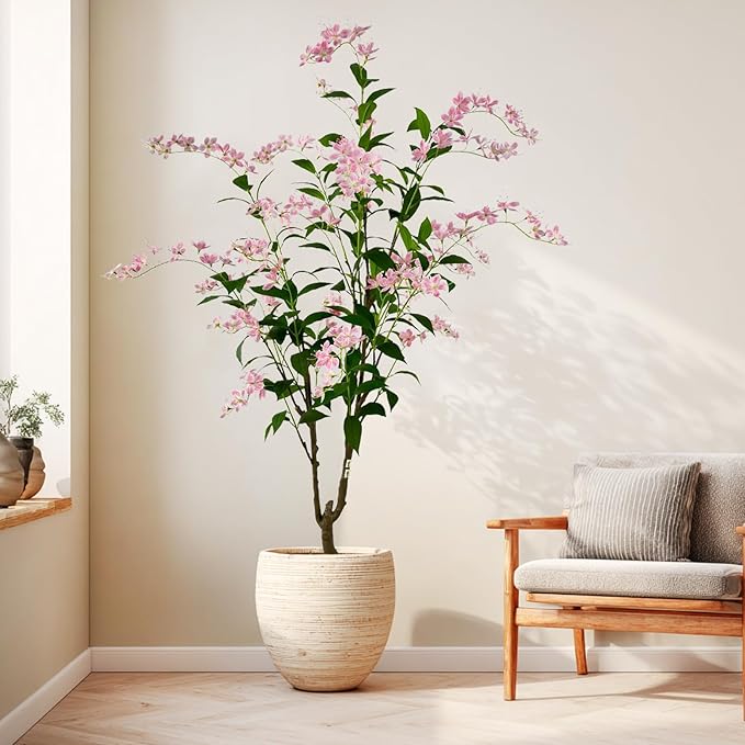 Artificial Tree Faux Jasmine Tree 6ft Tall Fake Jasmine Plant in Pot Fake Silk Tree Faux Plants Indoor