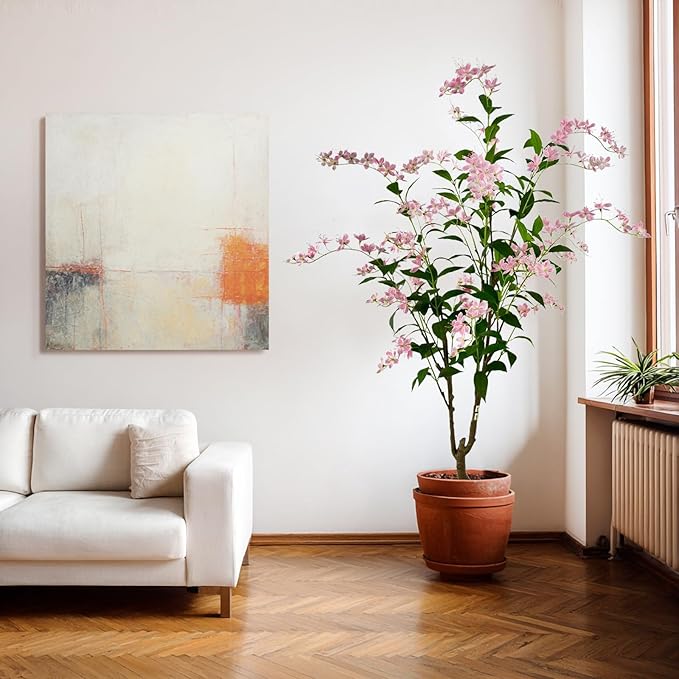 Artificial Tree Faux Jasmine Tree 6ft Tall Fake Jasmine Plant in Pot Fake Silk Tree Faux Plants Indoor