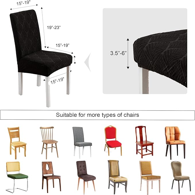 Waterproof Dining Chair Covers, Chair Covers for Dining Room, Stretch Parsons Chair Slipcover, Removable, Washable for Dining Room Kitchen Chair Protector Cover