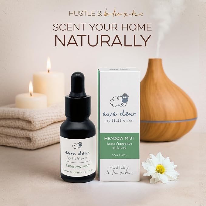 Hustle & Blush Essential Oils Blend for Dryer Balls, 15ml Meadow Mist, Natural Laundry Fragrance, Long-Lasting Fresh Scent, Ideal for Diffusers, Candle Making Holiday Gifts, Multi-Use for Home & DIY